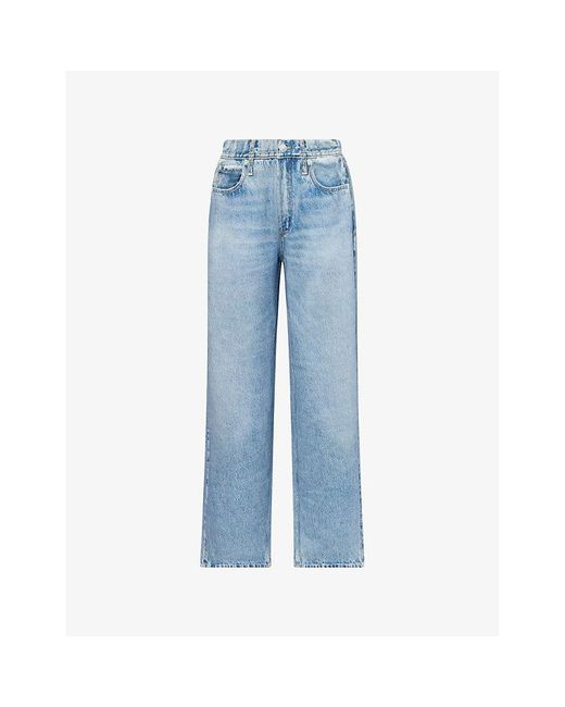 Rag & Bone Blue Scarlet Miramar Terry Wide-Leg Cotton-Jersey Trousers