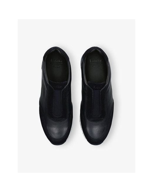 Loake Black Ballantyne Leather And Suede Trainers for men