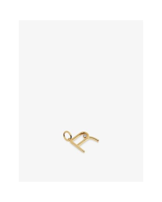 Monica Vinader Metallic Solitaire Diamond Initial R 18Ct- Vermeil And 0.035Ct Lab-Grown Diamond Pendant
