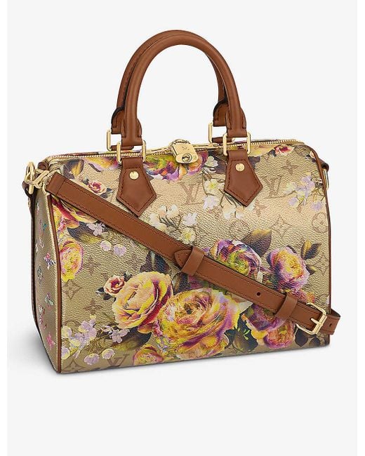Louis Vuitton Brown Speedy Bandouliere 25 Floral-print Coated Canvas Top-handle Bag