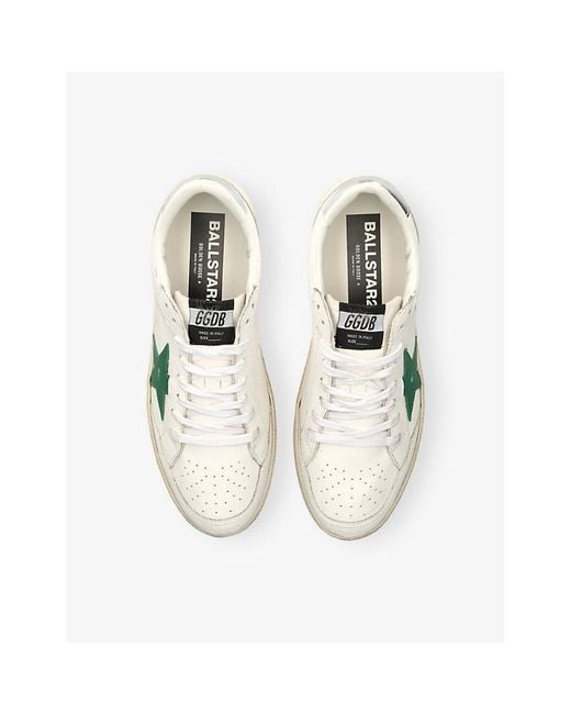Golden Goose Deluxe Brand White Ballstar 2 Logo-Print Leather Low-Top Trainers for men