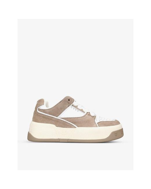 Naked Wolfe Natural Kash Chunky-sole Suede And Leather Low-top Trainers for men