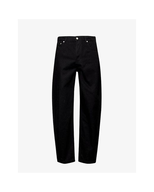 Alexander McQueen Black Brand-patch Waist-adjuster Regular-fit Jeans for men