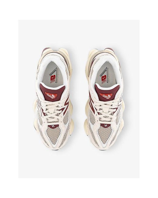 New Balance White 9060 Suede Low-Top Trainers for men