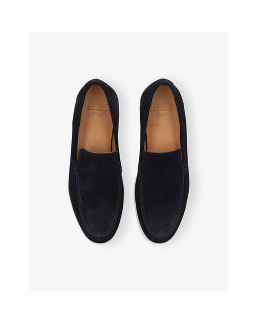 Loake Black Tuscany Suede Loafers for men