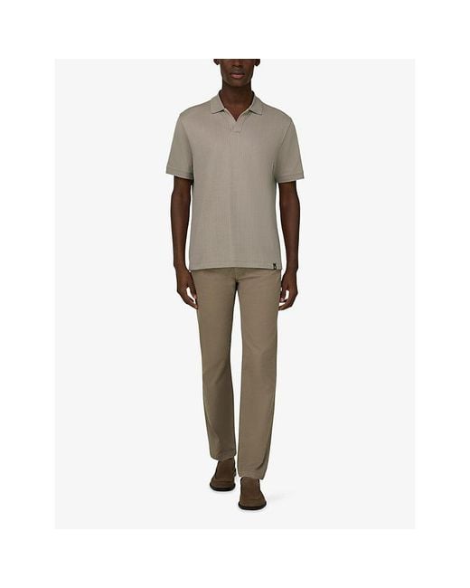 Boggi Gray Jacquard Pima-Cotton Polo Shirt for men