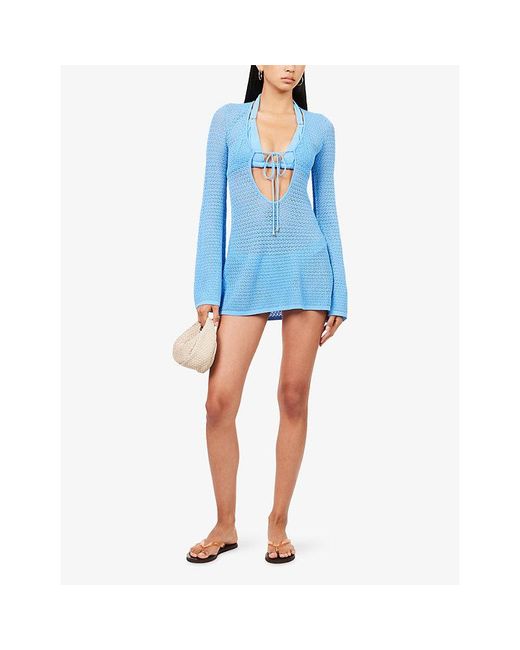 Cheap Monday Blue Montego Mini Tie Dress