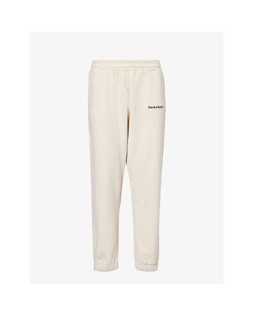 4th & Reckless Natural Fourth Logo-Embroidered Cotton-Jersey Jogging Bottoms