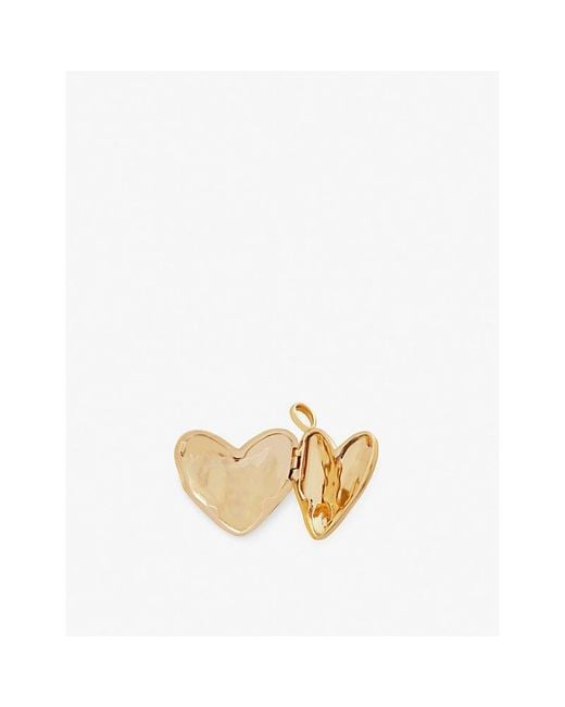 Monica Vinader White Heart Shaped 18Ct-Plated Vermeil Sterling- Locket Pendant
