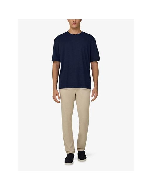 Boggi Blue Relaxed-Fit Pima-Cotton T-Shirt for men