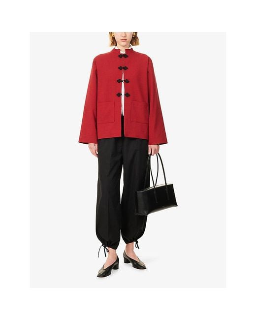 RÓHE Frames Red Pankou Knotted Wool Jacket