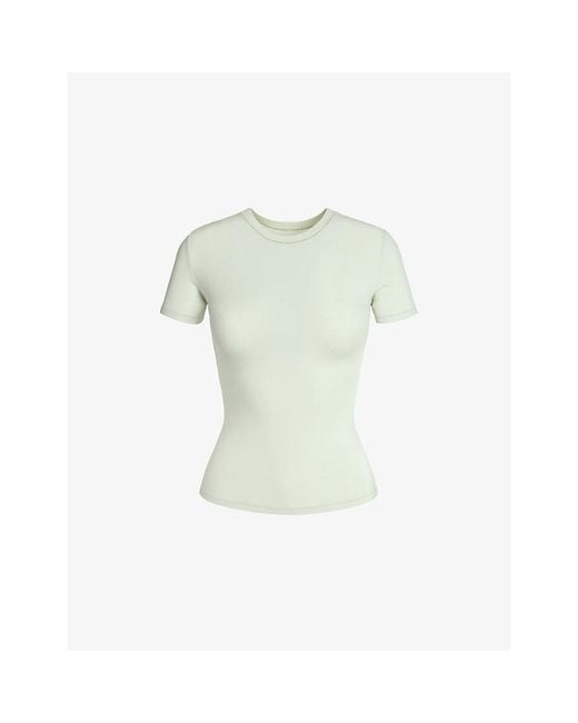 Skims Green Short-Sleeved Slim-Fit Stretch-Cotton T-Shirt