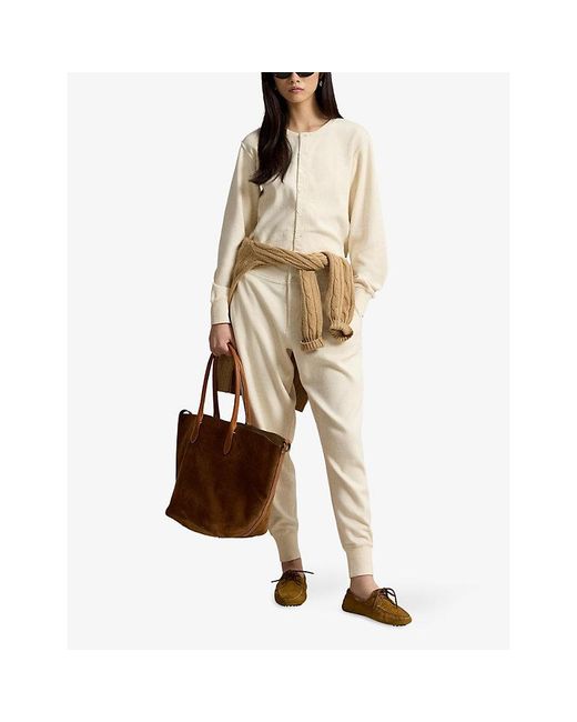 Polo Ralph Lauren White Round-Neck Long-Sleeved Cotton Cardigan
