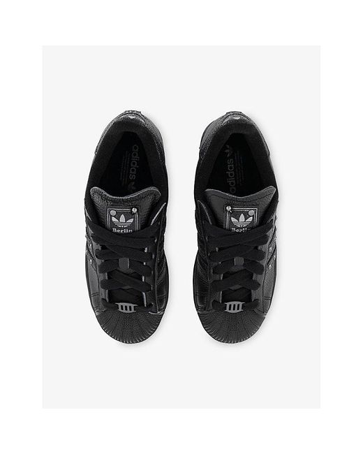 Adidas Black Superstar Ii Leather Trainers