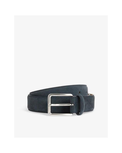 Boggi Blue Suede Buckle Belt for men
