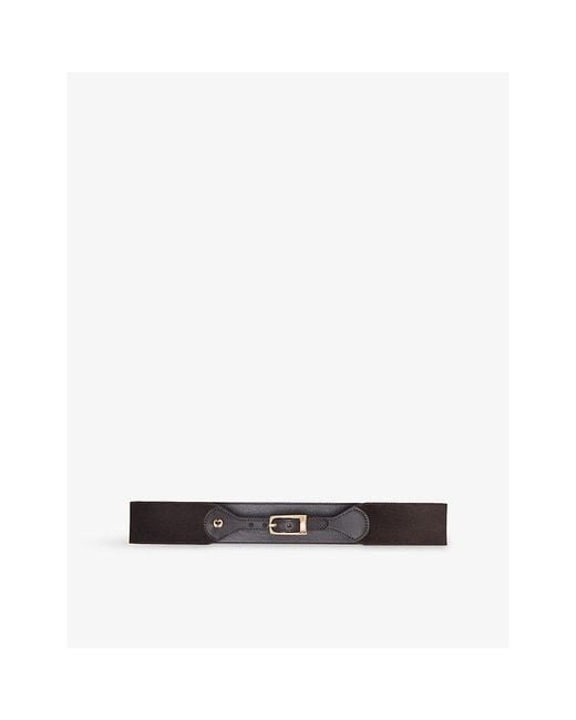 Maje Brown Corset Leather And Suede Belt