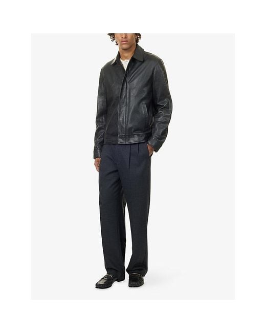 Jonathan Simkhai Black Landon Collared Leather Jacket for men