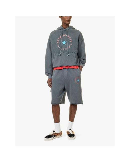 Twojeys Gray Keep It Real Cotton-Jersey Sweat Shorts for men