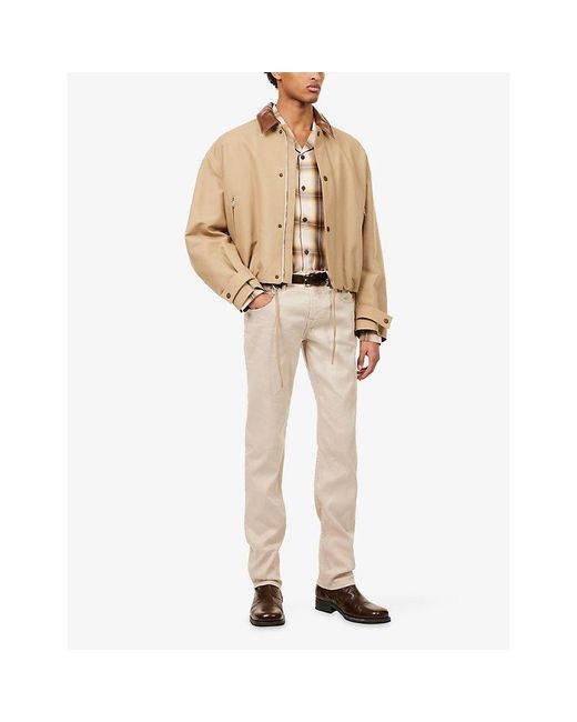 7 For All Mankind Natural Straight-Leg Linen And Cotton Denim Jeans for men