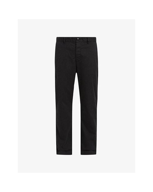 AllSaints Black Rhode Straight-leg Relaxed-fit Stretch Organic-cotton Trousers for men