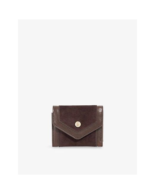 Dune Brown Kamara Medium Suede Card Holder