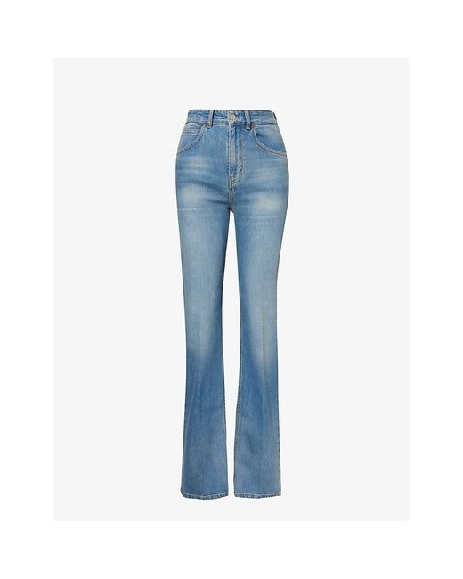 Victoria Beckham Blue Julia Straight-leg Mid-rise Stretch-denim Jeans