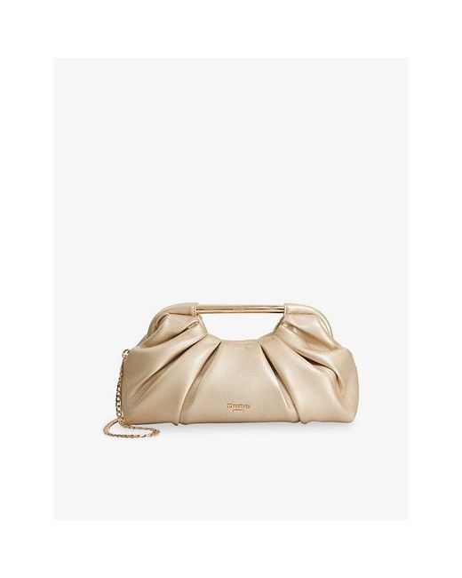 Dune Natural Ebecci Faux-Leather Clutch Bag