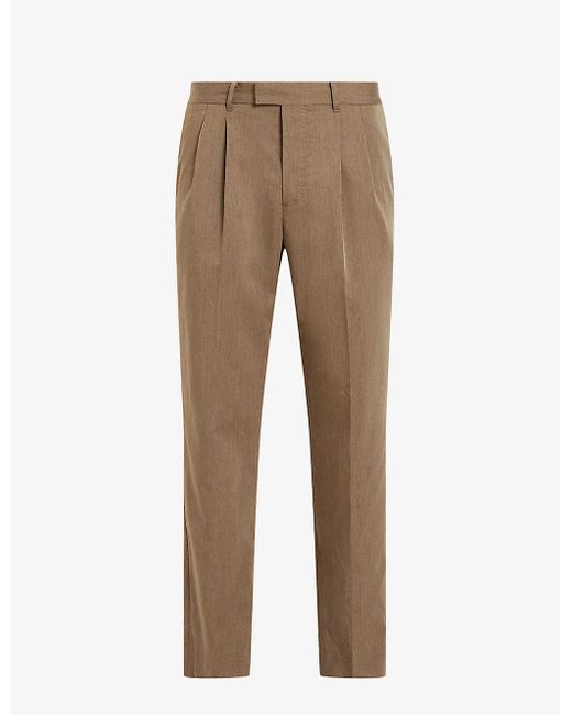 AllSaints Natural Santee Mid-rise Straight-fit Recycled-polyester Trousers for men