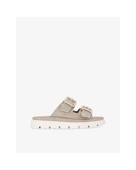 Carvela Kurt Geiger White Pavilion Jewel-Embellished Backless Woven Sandals