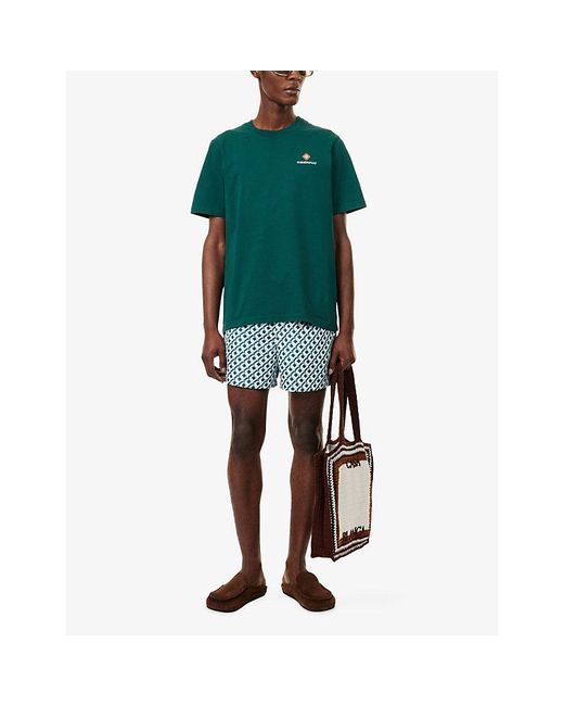 Casablanca Green Classic Small Logo Cotton T-Shirt for men