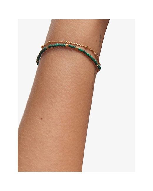 Astley Clarke Metallic Fine Biography 18Ct- Plated Sterling- And Malachite Bracelet