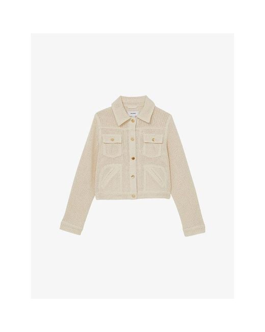 Reiss Natural Renzo Textured Cotton-Blend Trucker Jacket