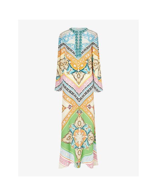 Mary Katrantzou Multicolor Cornicing Collins Abstract-pattern Silk Maxi Dress