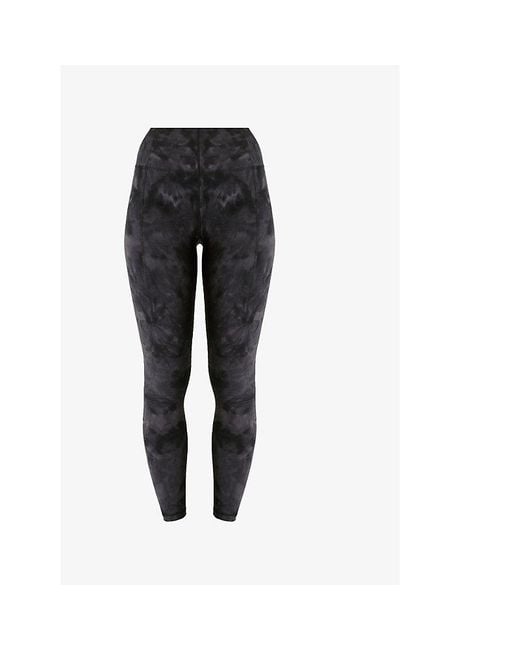 Sweaty Betty Black Super Soft Graphic-Print Stretch-Jersey Yoga Leggings