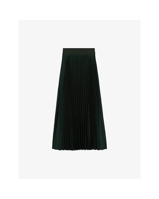 【海外限定】REISSスカート☆Seren Pleated Midi Skirt in Dark Reiss Seren Pleated Skirt - Black | Editorialist