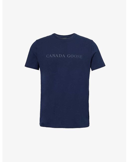 Canada Goose Blue Emersen Logo-print Regular-fit Cotton-jersey T-shirt for men