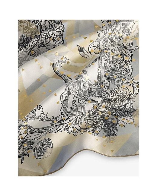 BVLGARI Natural Polychroma Printed Square Silk-Twill Scarf
