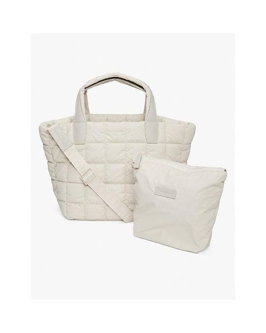 VEE COLLECTIVE White Porter Medium Quilted Recycled-nylon Tote Bag