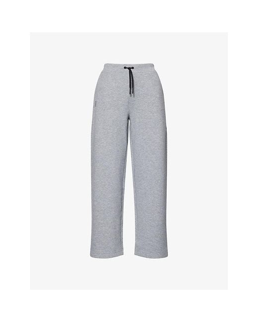 On Shoes Gray Focus Tech Straight-Leg Stretch-Cott Blend Jogging Bottoms