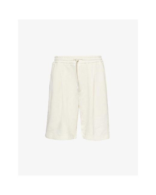 Emporio Armani White Contrast-panel Cotton-jersey Shorts for men