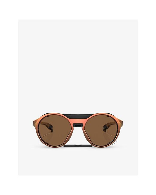 Oakley Brown Oo9440 Clifden Round-frame Acetate Sunglasses