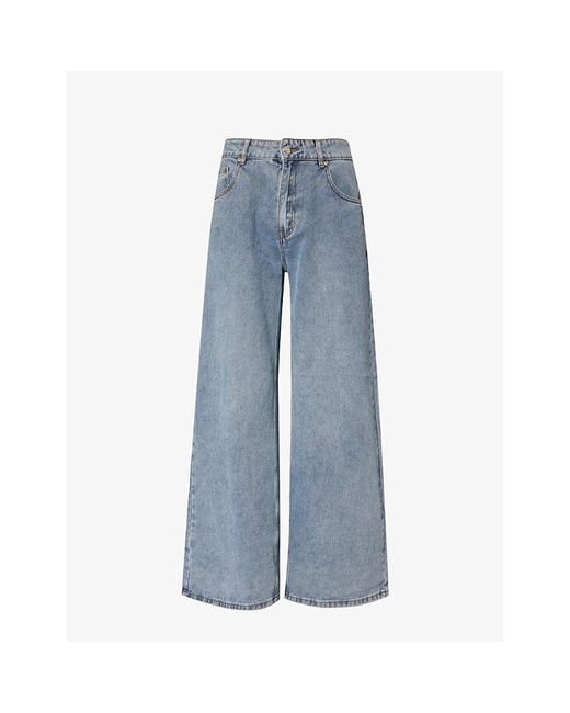 House Of Sunny Blue Sandblast Faded-wash Wide-leg Jeans for men
