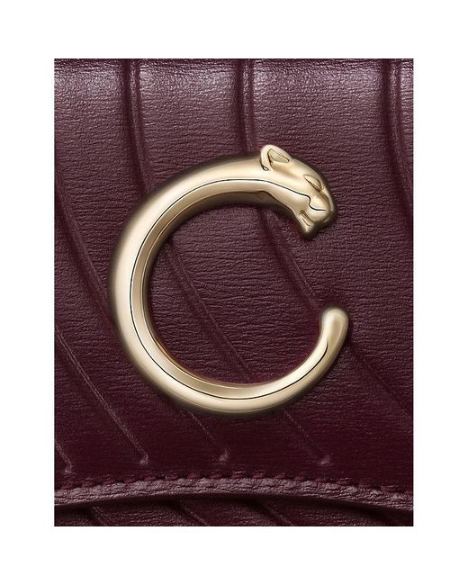 Cartier Purple Panthère C De Mini Leather Wallet