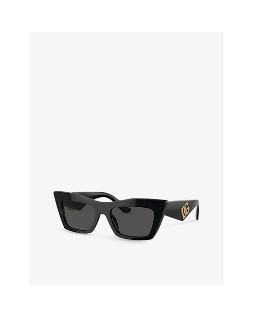 Dolce & Gabbana Black Dg4435 Cat-eye Frame Acetate Sunglasses