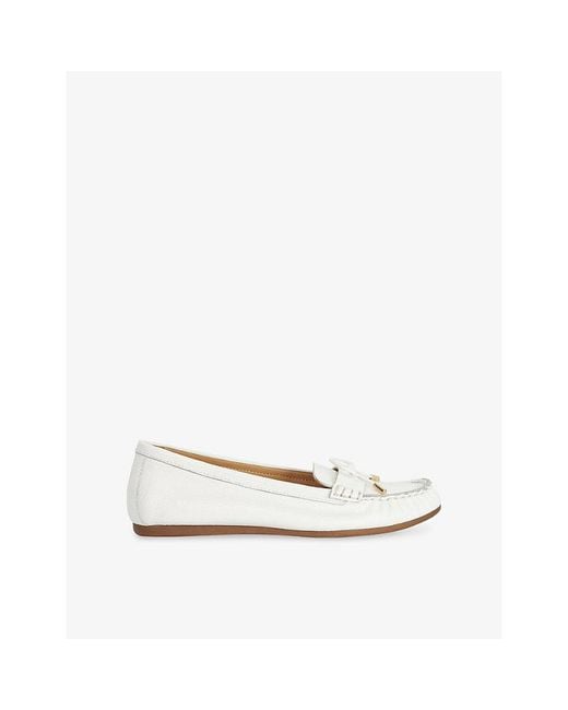Dune White Grier Leather Moccasins