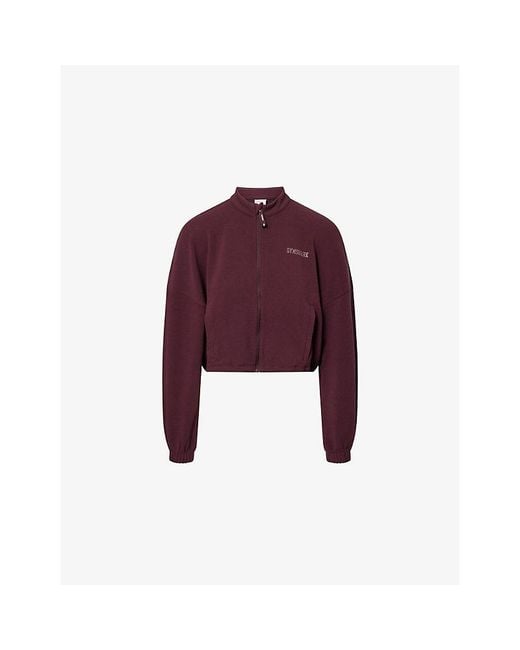 GYMSHARK Purple Waffle Midi Zip-Up Jersey Jacket