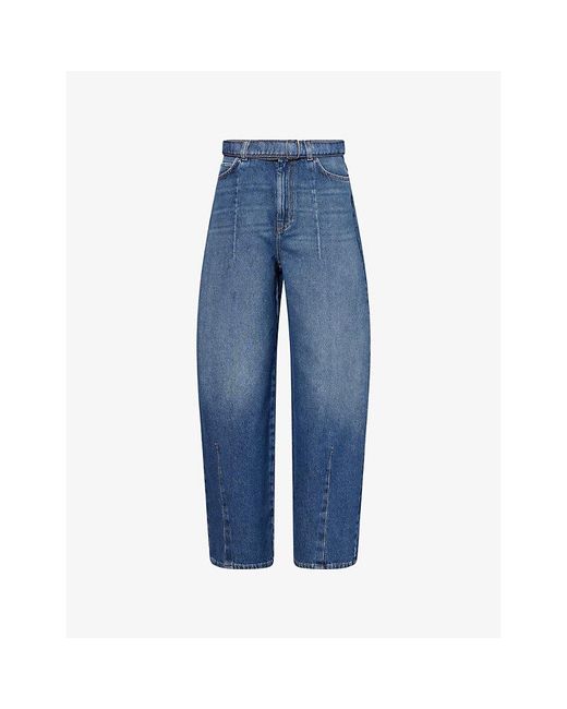 Weekend by Maxmara Blue Baggy Matching-Belt Denim Jeans