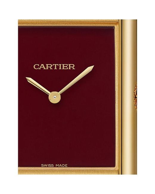 Cartier Red Crwgta0272 Tank Louis Large 18Ct- And Leather Mechanical Watch