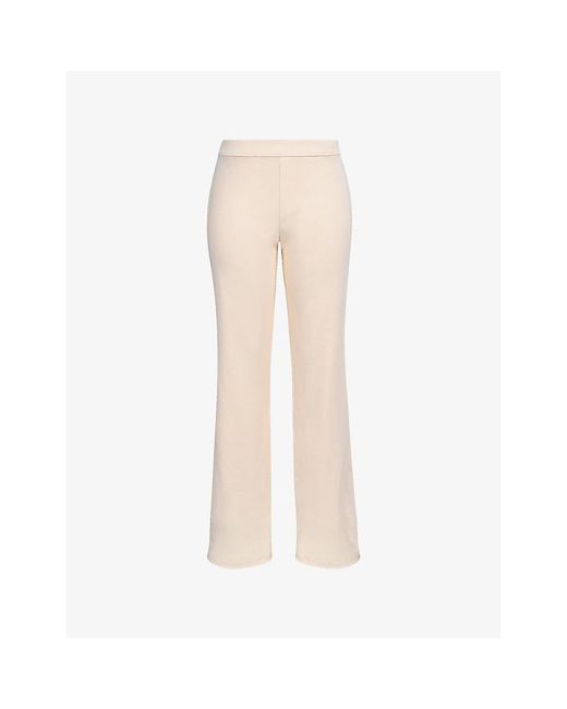 House Of Cb White Chiara Straight-Leg High-Rise Stretch-Crepe Trousers