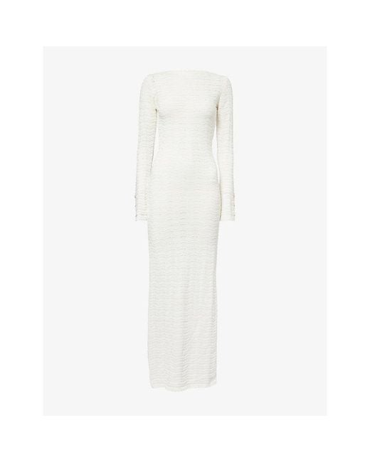 The Couture Club White Crochet Two Way Cotton Maxi Dress
